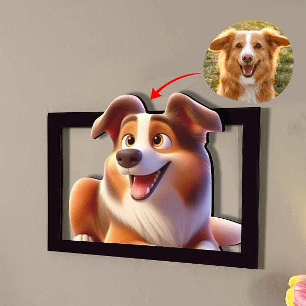 Custom 3D Cartoon Style Wooden Photo Frame - Muunna muistosi taiteeksi!